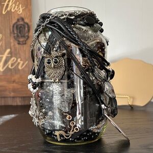 Black and Silver Big And Bold Mystery Jewelry Jar